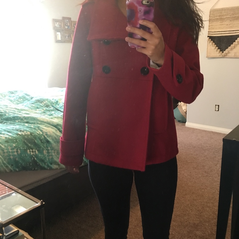 Red pea coat - Picture 2 of 2